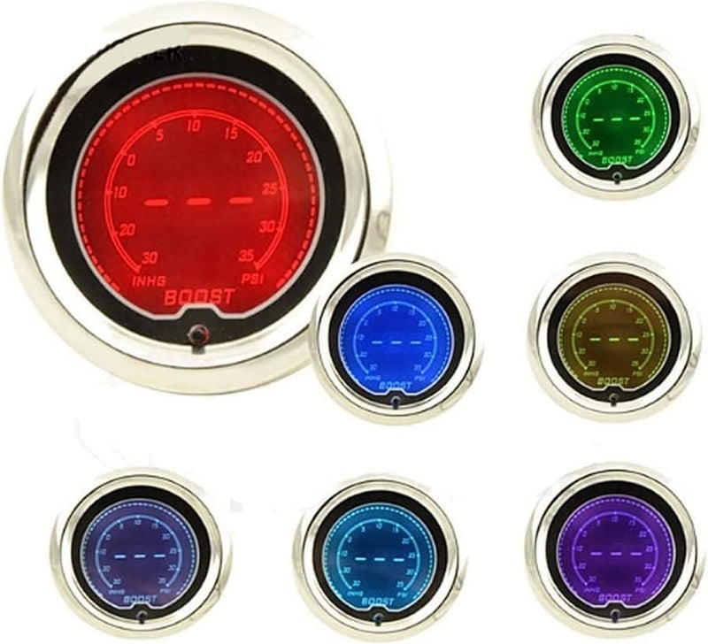 LEVANLIGHT Black 7 Color LED Display 100 PSI Oil Pressure Gauge Kit for Car Truck| Includes Pressure Sensor | 7 Adjustable Color LED | Dual Digital Analog Output |2-1/16" 52mm - Image 2